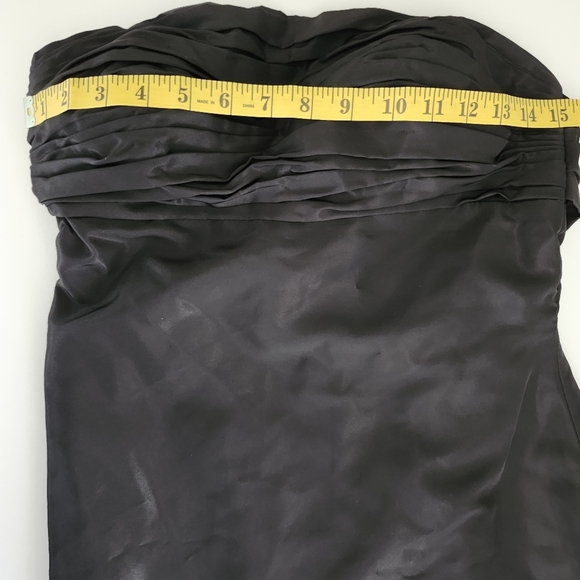 Bill Levkoff Private Collection Black Satin Strapless Evening Gown Size 8 - Picture 10 of 16